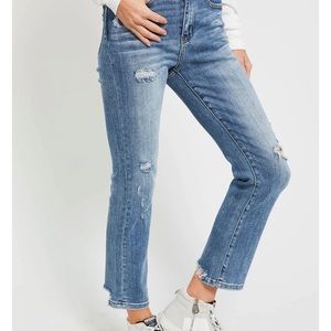 Risen Vintage Wash Straight Leg Jeans